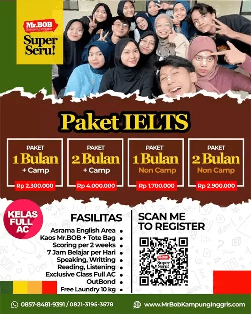 Paket IELTS - Mr. BOB Kampung Inggris