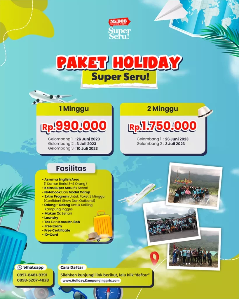 Paket-Holiday-Super-Seru-kampung-inggris-mr-bob-pare-kediri copy