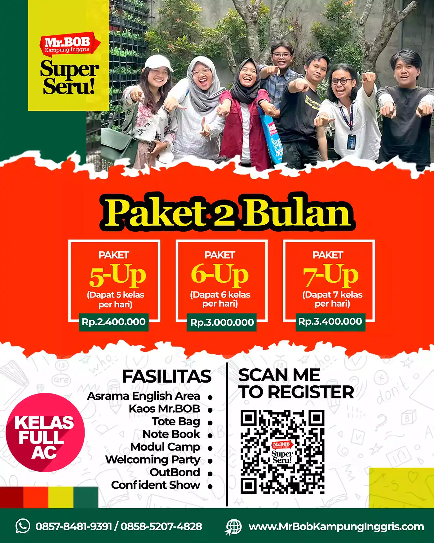 PAKET 2 BULAN MR BOB 2023 Kampung Inggris Pare Kediri