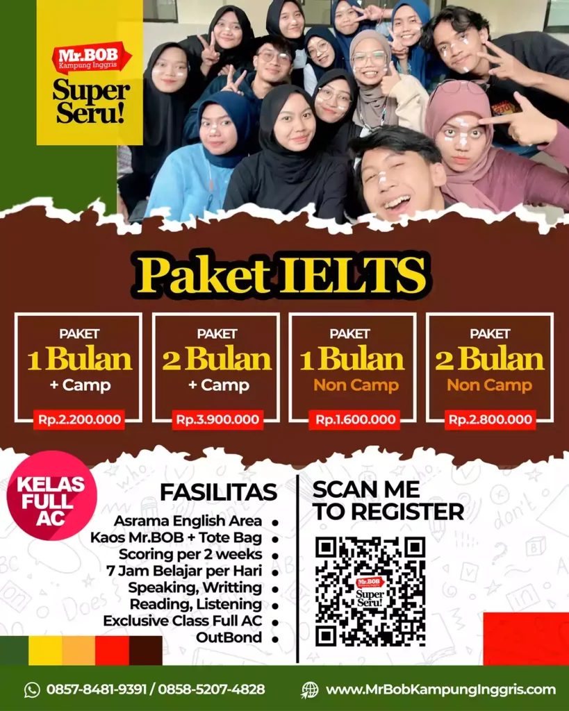 PAKET IELTS MR BOB 2023 Kampung Inggris Pare Kediri