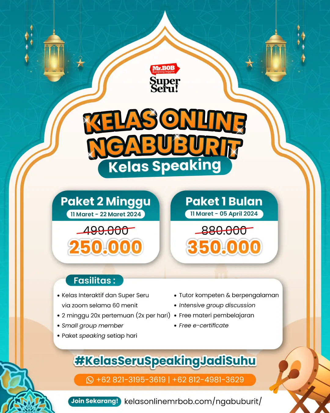 Kelas Speaking Online Ngabuburit 2024 | Mr.BOB Kampung Inggris Spesial Ramadhan