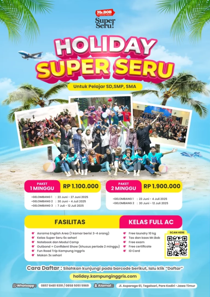 Brosur Holiday Super Seru 2025 - Mr.BOB Kampung Inggris